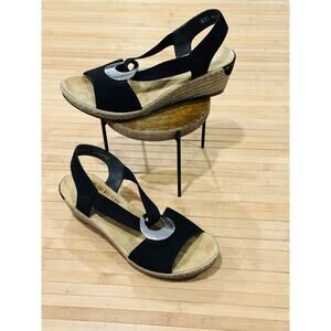 Rieker 624H6 Fanni Women's Wedge Slingback Sandal Black Size EU 37 US 6 - 6.5